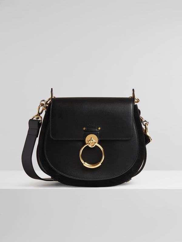 Chloé Bolsos Mujer Tess Negras Suede JZOA62795